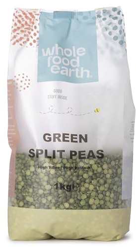 Wholefood Earth Green Split Peas 1 kg | GMO Free | Natural | High Fibre | High Protein