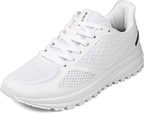 WHITIN Unisex Sportschuhe Damen Herren Turnschuhe Laufschuhe Sneakers Männer Walkingschuhe Leicht Modisch Bequem Joggingschuhe Fitness Schuhe Weiß Größe 42