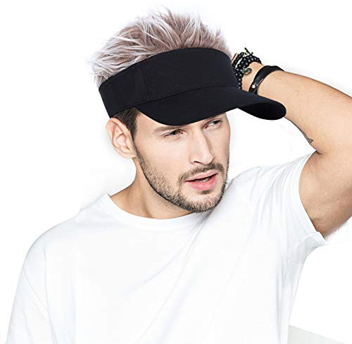 AIEOE Baseball Cap Perücke Peaked Einstellbare Basecap mit Kurz-Haaren Haar-Hut Unisex Neuheit Flair Hair Golf Perücke Cap