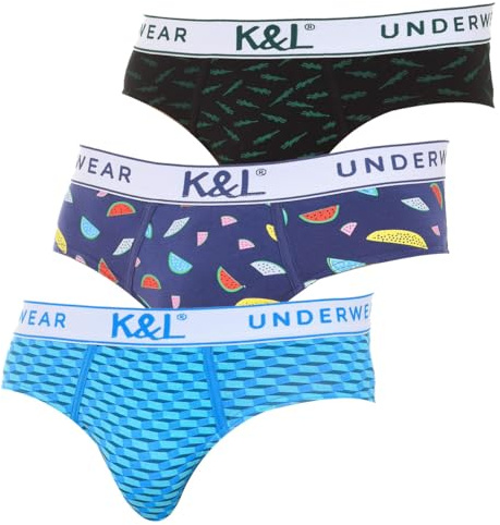 Kisses&Love 3-pack kalsonger för män ventilerande tyg KL3002 premium bomull kalsonger, kalsonger för män, trosor för män, Flerfärgad, S