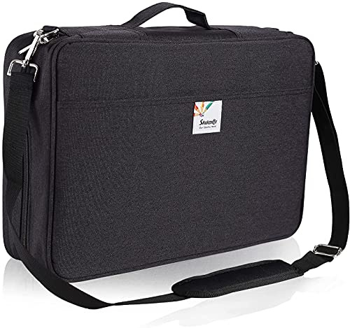 Shulaner 480 Federmäppchen für 480 bis 484 Buntstifte oder 320-Farben-Gelschreiber großer Kapazität Bleistiftetui Pencil Case mit Reißverschlussverschluss Nylonstif Federmappe - Schwarz