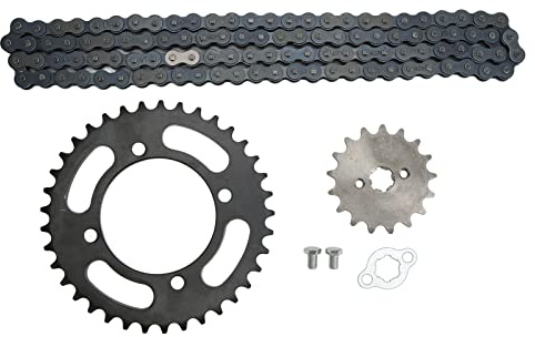 Kit de Piñón de Cadena 420, 155mm, 37T Delantero, 17T Trasero, Universal para Dirt Bikes, Mini Motos, ATV, Go Kart
