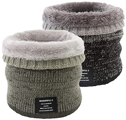 lifwimner 2 Stück Schlauchschal Herren Ski Fleece Loop Schal Winter Halsschlauch Damen, Halswärmer Gesichtsschal für Männer Frauen Aktivitäten Warm Nackenwärmer