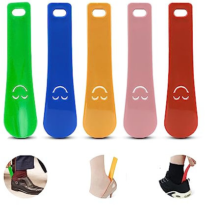 5 Stück Schuhlöffel mini Schuhanzieher plastik Schuhlöffel Klein Kurz 3.7 * 15cm Schuhanzieher Klein Für Männer Frauen Kinder Fünf Farben