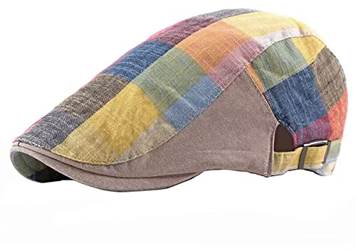 QI YUAN Dünne Sommermütze Herren Damen leinen Flatcap Schiebermütze Barett Cap Schirmmützen