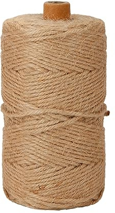 Natural 3mm Jute Twine String, 328-FT Hemp Rope Heavy Duty for Gardening, Handmde DIY Crafts Artworks, Climbing Plant Support, Picture Hanger, Gift Presents Wrapping, Packing and Bundling, Home Décor