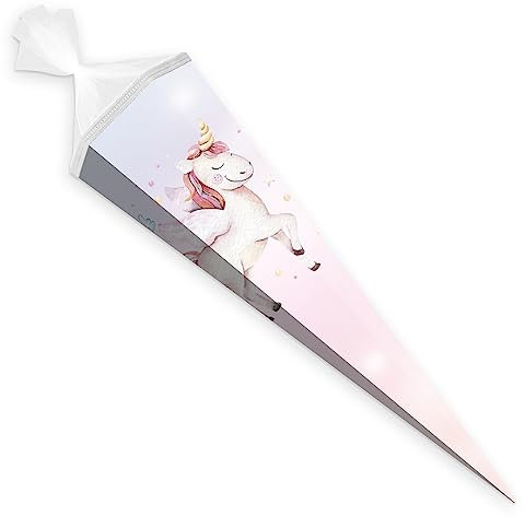 itenga Schultüte 85cm groß Einhorn 6eckig Einschulung Schulanfang - Zuckertüte für Mädchen