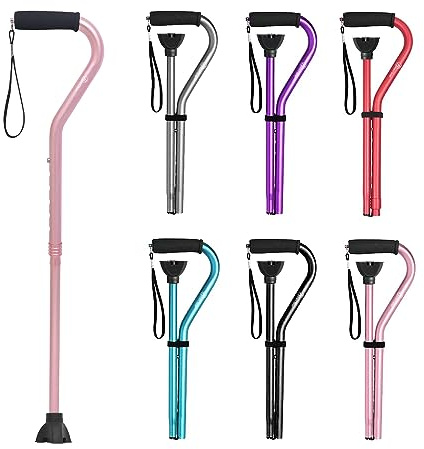 BeneCane Walking Cane for Men & Women Adjustable Cane with Offset Soft Cushioned Handle -Portable Lightweight Sturdy Mobility Walker Aid for Elderly, Seniors Collapsible Cane