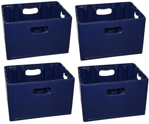 Solent Plastics Pack of 4 x 24 Compartment Brewery Beer Bottle Plastic Stacking Crate