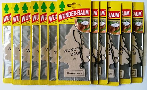 12 x WUNDER- BAUM Kokosnuß Auto Lufterfrischer Duftbaum Airfreshener