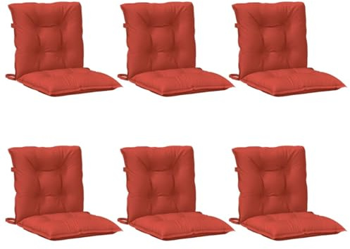 vidaXL Niedriglehner Auflagen 6 STK., Polster Kissen für Gartenmöbel, Stuhlauflage Sitzauflage für Gartenstuhl, Gartenstuhlauflagen, Melange Rot 100x50x7cm Stoff