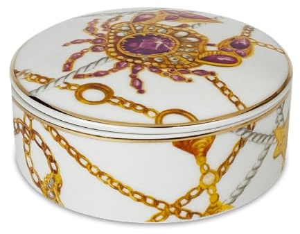 Baci Milano Scatola rotonda portagioie porcellana linea Portofino diam 13cm
