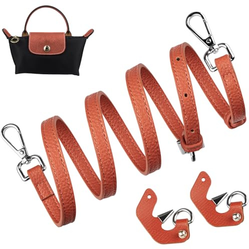 Schultergurt Strap für Longchamp Le Pliage Original Mini Bag, Schulterriemen Gurt Taschengurte Schultertaschen Crossbody Riemen für Long Champ Lange Henkel Taschen (Breite:12mm,Farbe:Orange)