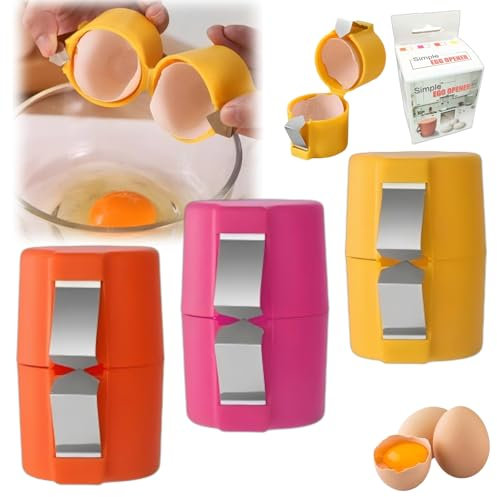 Horlon 3-Piece Egg Opener - New Egg Cracker & Peeler, Separator, Stainless Steel Eggshell Breaker