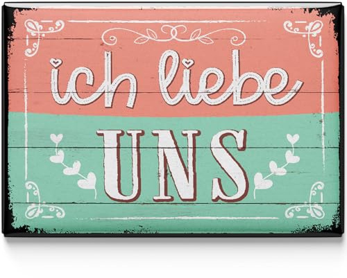 LANOLU Kühlschrankmagnete lustig- Ich Liebe Uns - lustige Magnete mit Sprüchen und witzigen Motiven 8x5,5cm