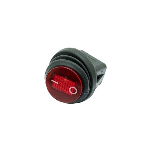 FANNIXI Lampe scellée Kcd1-101 Rouge Jaune Bleu Vert 220v 12v 24v 110v 6v, Interrupteur à Bascule Rond allumé et éteint(Red,220V)