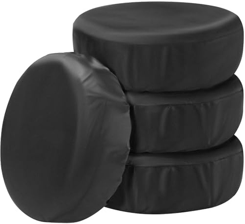 Xtrobb Reifenabdeckung für 4 Reifen 17 18 19 20 Zoll Universal Hochwertig Wasserabweisend Gummierter Zugband Waschbar Reifenhüllen Set Schwarz 25640