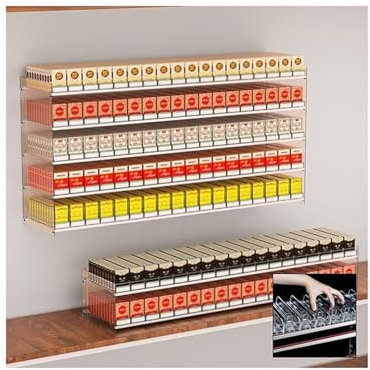 Verkaufsregale Automatischer Displayhalter | Verkaufsregale Streichholzschachtel-Vitrine Kassenthekenregal Einzelhandelsschrank-Organizer Glas-Tischständer(74.5x29x73.5cm)