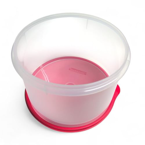 Tupperware Eidgenosse Rund Kompaktbehälter Vorrat Modular Kühlschrank System rot luftdicht auslaufsichert Mehl Kaffee Salz Zucker transparent rot 2,5 Liter 2500ml