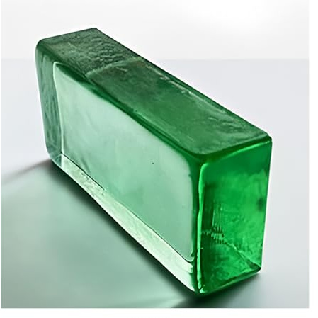 ZNQNDSR Farbige, Klare Glasblöcke Mit Hoher Transparenz Und Rechteckigen Seiten, Kristallstein Für Büro, Zuhause, Bar, Hotels(Green)