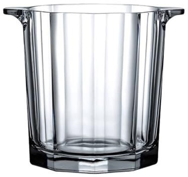 lskdnrufh Seau à Glace en Verre Cristal Transparent, Seau à vin Rond for Boissons, Bouteille de bière, Refroidisseur de Boissons, bac à Champagne for fête, Bar, Maison, 1,6 L