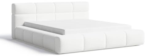 Emporius Oslo Boucle Polsterbett mit Bettkasten, Doppelbett 140x200 cm - Modern, Dicker Schaum, 140 x 200 - Lattenrost, Boucle Creme (Quelle 1)