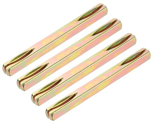sourcing map 4pcs Door Knob Spindle with Slot, 8 x 100mm Iron Door Handle Spare Spindle Bar Square Straight Knob, Lock Replacement Parts for Doorway Control Systems, Silver