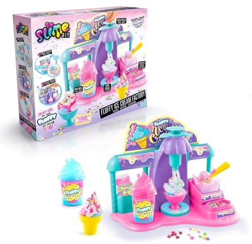 So Slime DIY Fluffy Ice Cream Factory, Make Cool Slime Sundaes! With Fun Decorations + Accessories, Safe, Glue-Free & Suitable for Ages 6+ years, Pink