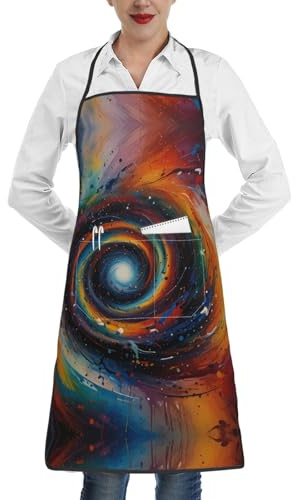 WXCJWD The vortex of art - Delantal de trabajo impermeable para hombre y mujer, para cocinar, asar, jardinería, carpintería, ajustable