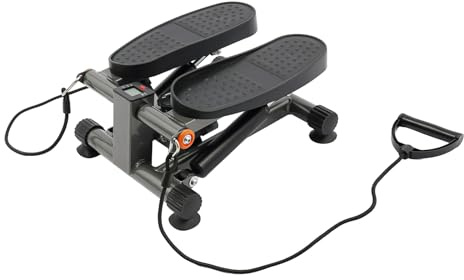 Fitnessgeräte Stepper, Stair Stepper Exercise Machine mit LCD Display, Stepper Fitness mit Power Ropes für Beine Arme Gesäß Training
