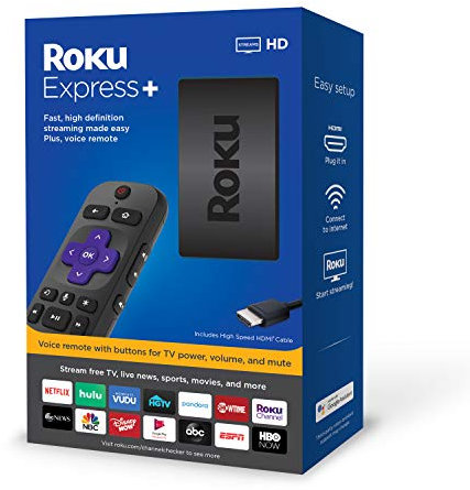Roku Express+ HD Streaming Media Player mit Sprachfernbedienung