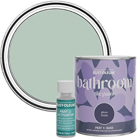 Rust-Oleum Green Water-Resistant Bathroom Tile Paint in Gloss Finish - Leaplish 750ml