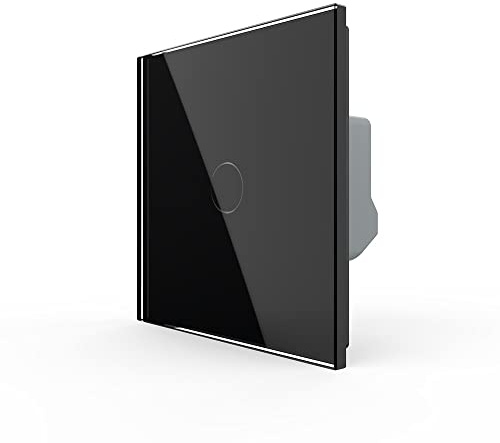 LIVOLO Dimmer Lichtschalter Glas Touch - Lichtschalter Berührungsschalter Komplettset mit Glasblende in Schwarz
