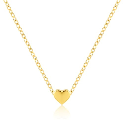 ALEXCRAFT Gold Ketten Herz Stern Anhänger Silber Halskette Damen Schmuck | Halskette für Damen Frauen Herz Stern Anhänger Halsketten Verstellbares Kette Schmuckgeschenke Muttertag Valentinstag