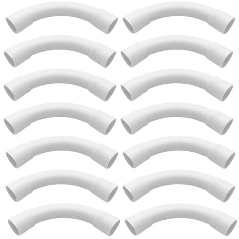 CYIOU 16 Pezzi Curva Di Raccordo 90° per Tubo Rigido (Ø 20mm) Curva 90° PVC Installazione Seminterrato Parete Soffitto Cavo Tubo Assemblaggio uso Generale