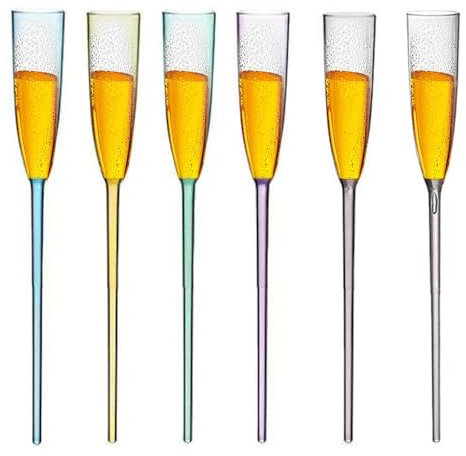 Flytande champagneflöjter, champagneflöjter för pool | Flytande vinglas, poolsidoflöjter för champagne, 6 stycken | Måste ha för att dricka stranddrycker d