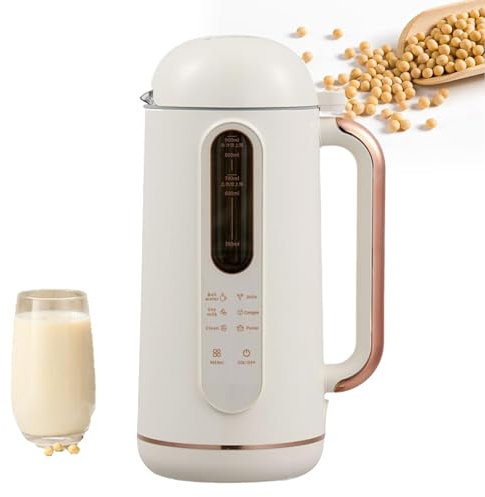 6-in-1 Nut Milk Maker, 900ml Multifunctional Electric Juicer with 6-leaf Blades, Hot and Cold Dual Use, Automatic Quiet Nut Milk Maker for Soybean Milk, Almond Milk, Oat Milk, Rice Milk