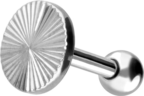 PIERCINGLINE Titan Ohrpiercing mit STRUKTUR Piercing als Ohr-Stecker, Helix oder Tragus in 4 stylischen Farben