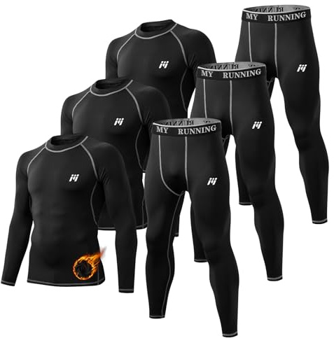 MEETYOO Intimo Termico Uomo Completo Termico Set Termico Uomo Invernale Asciugatura Rapida per Sci Palestra Ciclismo Calcio Corsa Running