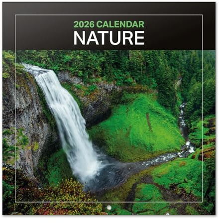 Grupo Erik - Calendrier 2026 Mural Nature - Calendrier Mural 2026 Mensuel │ Idee Cadeau : Calendriers Muraux │ De Janvier à Décembre : Espace pour notes et Illustrations décoratives (30x60 cm)