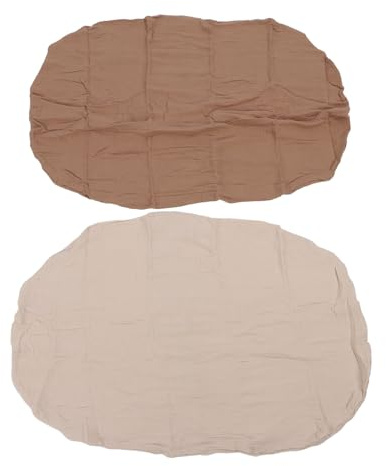Yinhing Yining Changing Pad Cover Soft Machine Washable Full Wrap Design för Nyfödda och Spädbarn Vita 2st Byte (Havregryn ljusbrun)