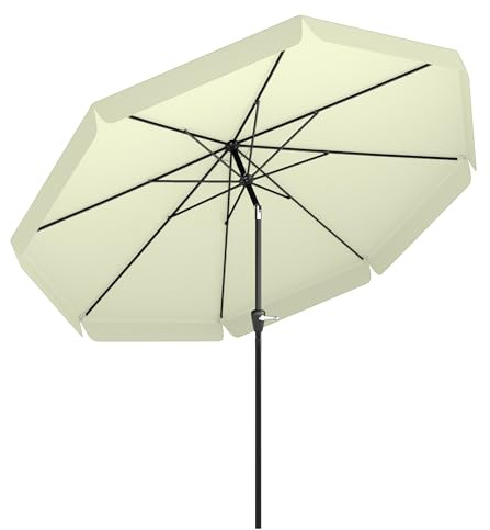 Outsunny Parasol de Jardin Extérieur Parasol Inclinable Rond Ø2,7 m Beige