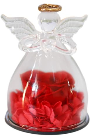 Änglafigur i glas – blomprydnad, dekorativ romantisk souvenir | blomsterarrangemang, konstnärlig hantverksdesign, omtänksam gåva för semestern i