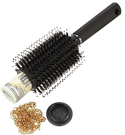Faddy-1 Peine de cepillo para el pelo seguro para guardar dinero, joyas o objetos de valor, funciona como cepillo auténtico, perfecto para viajes o en casa