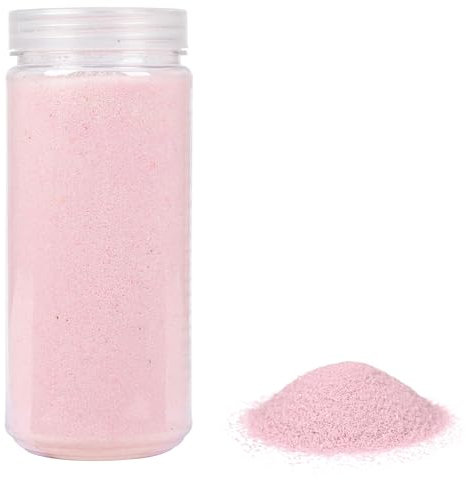 HEKU Sabbia decorativa rosa di alta qualità (circa 750 g), grana fine (0,1 – 0,5 mm), barattolo richiudibile versatile, per decorazioni e lavori di bricolage, rosa