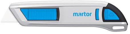 MARTOR Sicherheitsmesser mit Klingeneinzug und Keramikklinge, SECUNORM 500, Profi Cuttermesser, Aluminium, Rechts- & Linkshänder, GS Geprüft