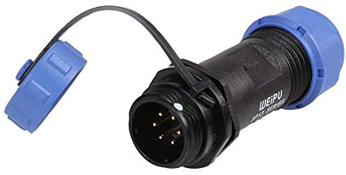 Connettore filettato circolare Inline Spina, 6-Pole, 5-8mm, IP68