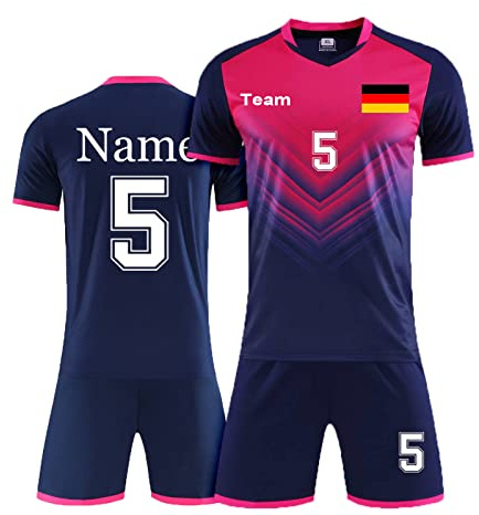 Personalisiertes Fußballtrikot mit Namensnummer Logo für Kinder Erwachsene Männer Frauen Personalisierte Fußballshirt und Short