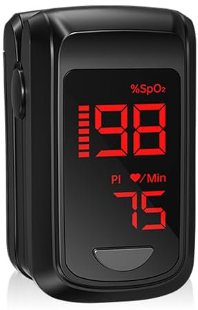 Heart Rate Monitor Oxygen Monitor Finger Adults, HOLFENRY Fingertip Pulse Oximeter Saturation Monitor Checking SpO2 Level Heart Rate PI for Adults/Elder at Home Outdoor Sport Use