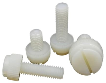 Vis à molette isolée en Plastique et Nylon Blanc M3 M4 M5 M6 M8, 10 pièces, tête Fendue, réglage sans Outil, vis à Pouce, serrer à la Main, Boulon à Pouce(35mm,M8)